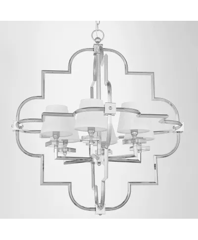 LAMPA WISZĄCA NOWOCZESNA BIAŁO-CHROMOWANA BALTIMORE W6