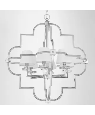 LAMPA WISZĄCA NOWOCZESNA BIAŁO-CHROMOWANA BALTIMORE W6