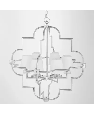 LAMPA WISZĄCA NOWOCZESNA BIAŁO-CHROMOWANA BALTIMORE W6