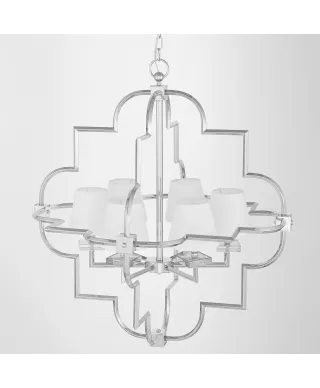 LAMPA WISZĄCA NOWOCZESNA BIAŁO-CHROMOWANA BALTIMORE W6