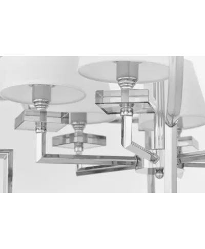 LAMPA WISZĄCA NOWOCZESNA BIAŁO-CHROMOWANA BALTIMORE W6