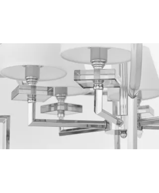 LAMPA WISZĄCA NOWOCZESNA BIAŁO-CHROMOWANA BALTIMORE W6