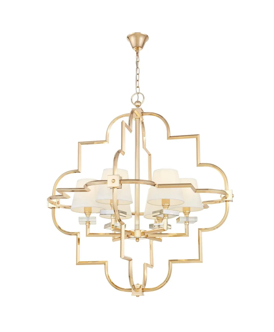 LAMPA WISZĄCA NOWOCZESNA BIAŁO-ZŁOTA BALTIMORE W6