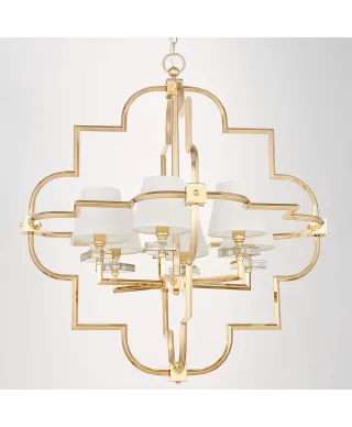 LAMPA WISZĄCA NOWOCZESNA BIAŁO-ZŁOTA BALTIMORE W6