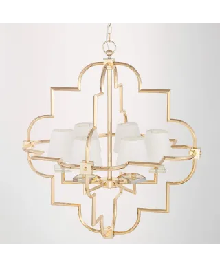 LAMPA WISZĄCA NOWOCZESNA BIAŁO-ZŁOTA BALTIMORE W6