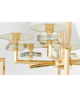 LAMPA WISZĄCA NOWOCZESNA BIAŁO-ZŁOTA BALTIMORE W6