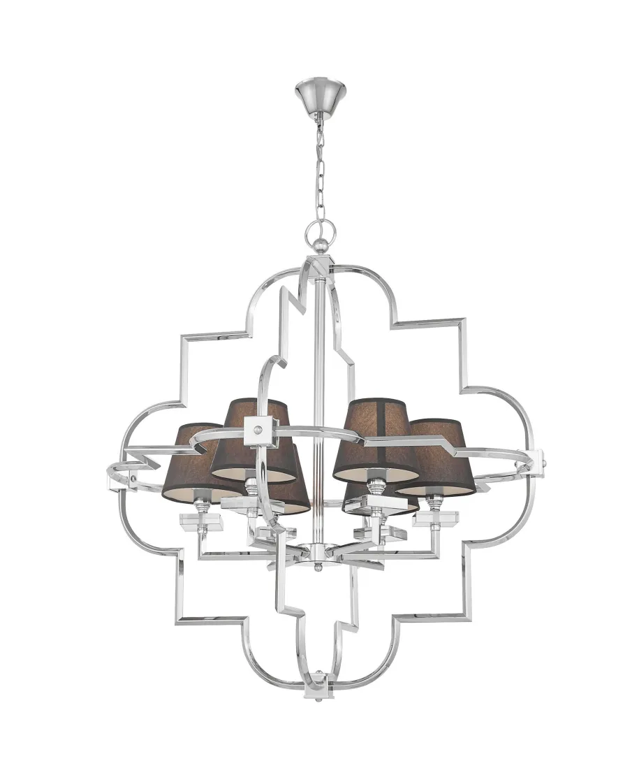 LAMPA WISZĄCA NOWOCZESNA CZARNO-CHROMOWANA BALTIMORE W6