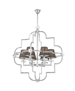 LAMPA WISZĄCA NOWOCZESNA CZARNO-CHROMOWANA BALTIMORE W6