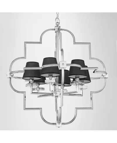 LAMPA WISZĄCA NOWOCZESNA CZARNO-CHROMOWANA BALTIMORE W6