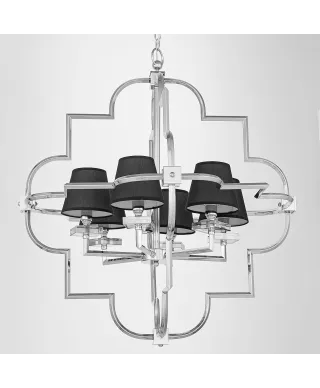 LAMPA WISZĄCA NOWOCZESNA CZARNO-CHROMOWANA BALTIMORE W6