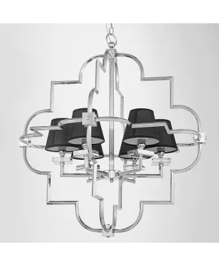 LAMPA WISZĄCA NOWOCZESNA CZARNO-CHROMOWANA BALTIMORE W6