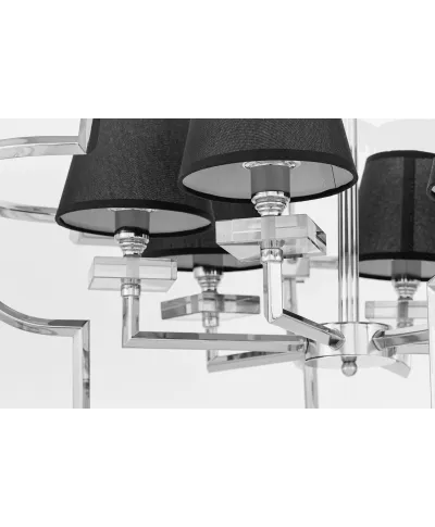 LAMPA WISZĄCA NOWOCZESNA CZARNO-CHROMOWANA BALTIMORE W6