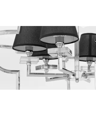 LAMPA WISZĄCA NOWOCZESNA CZARNO-CHROMOWANA BALTIMORE W6