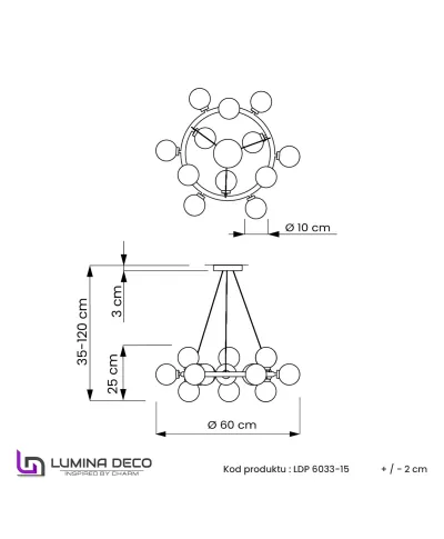 NOWOCZESNA LAMPA WISZĄCA ZŁOTA MARSIADA W15