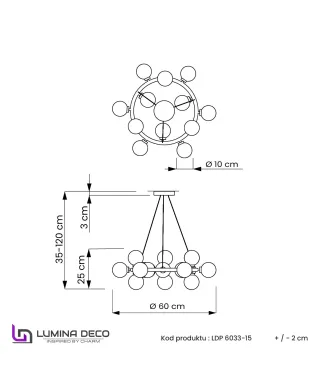 NOWOCZESNA LAMPA WISZĄCA ZŁOTA MARSIADA W15