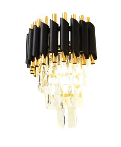 LAMPA ŚCIENNA KINKIET KRYSZTAŁOWY CZARNO-ZŁOTY MAZINI W2