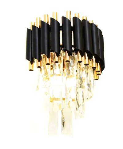 LAMPA ŚCIENNA KINKIET KRYSZTAŁOWY CZARNO-ZŁOTY MAZINI W2