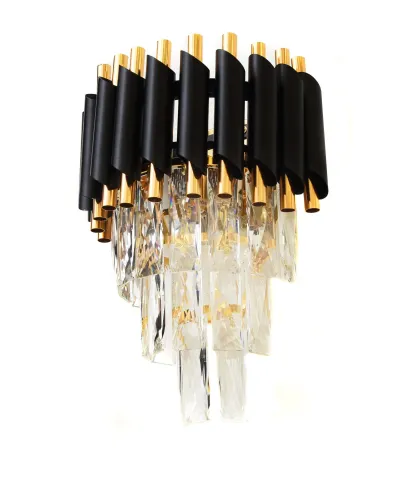 LAMPA ŚCIENNA KINKIET KRYSZTAŁOWY CZARNO-ZŁOTY MAZINI W2