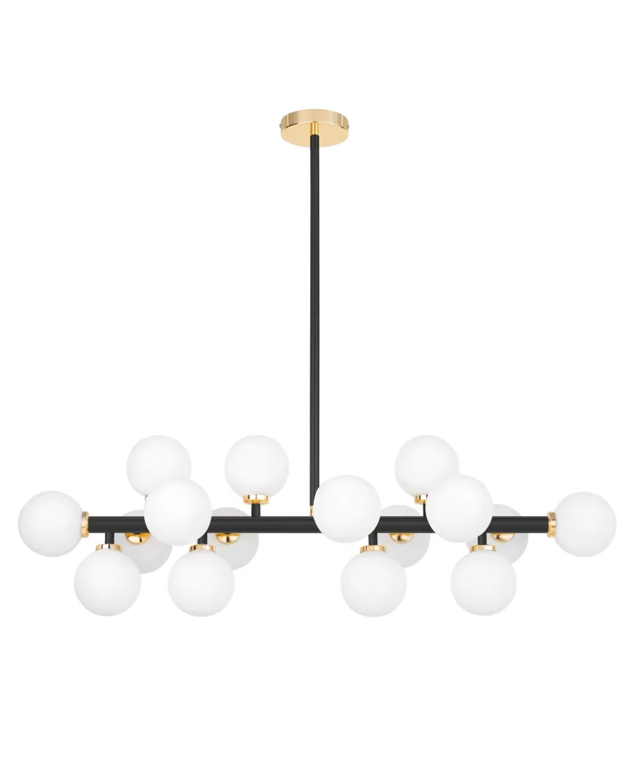 NOWOCZESNA LAMPA WISZĄCA CZARNO-ZŁOTA PETRICA W16