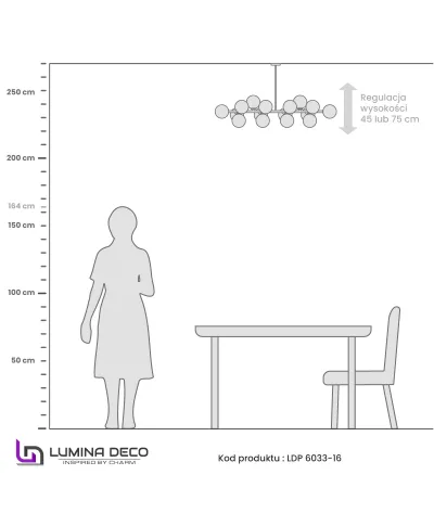 NOWOCZESNA LAMPA WISZĄCA CZARNO-ZŁOTA PETRICA W16