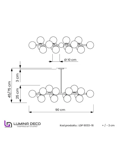 NOWOCZESNA LAMPA WISZĄCA CZARNO-ZŁOTA PETRICA W16