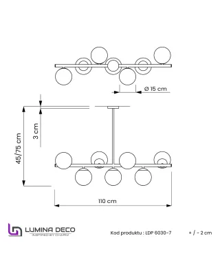 NOWOCZESNA LAMPA WISZĄCA CZARNO-BIAŁA FREDICA W7