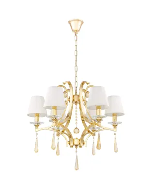 KLASYCZNY ŻYRANDOL KRYSZTAŁOWY ZŁOTY VENISIA W6