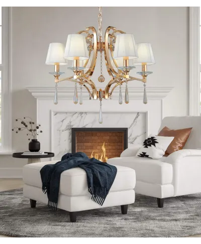 KLASYCZNY ŻYRANDOL KRYSZTAŁOWY ZŁOTY VENISIA W6