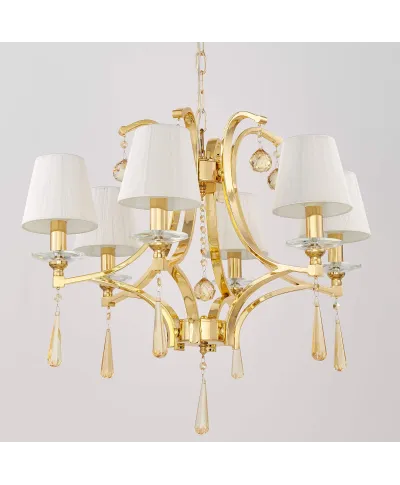 KLASYCZNY ŻYRANDOL KRYSZTAŁOWY ZŁOTY VENISIA W6