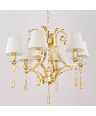 KLASYCZNY ŻYRANDOL KRYSZTAŁOWY ZŁOTY VENISIA W6