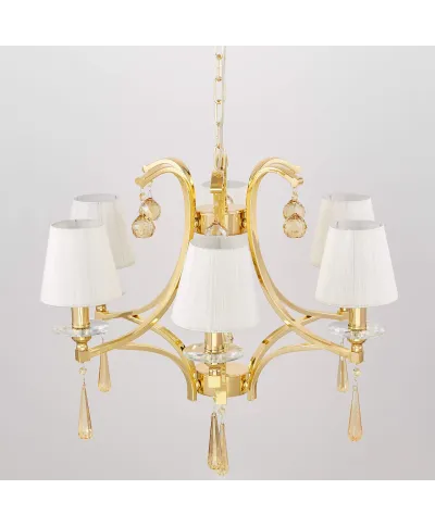 KLASYCZNY ŻYRANDOL KRYSZTAŁOWY ZŁOTY VENISIA W6