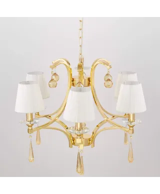 KLASYCZNY ŻYRANDOL KRYSZTAŁOWY ZŁOTY VENISIA W6