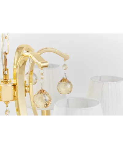 KLASYCZNY ŻYRANDOL KRYSZTAŁOWY ZŁOTY VENISIA W6