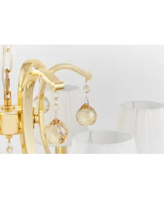 KLASYCZNY ŻYRANDOL KRYSZTAŁOWY ZŁOTY VENISIA W6