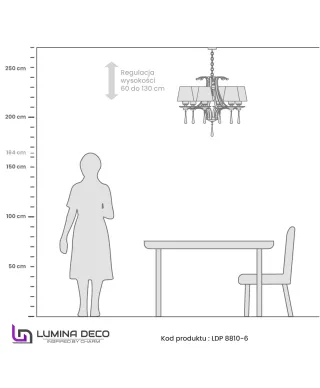 KLASYCZNY ŻYRANDOL KRYSZTAŁOWY ZŁOTY VENISIA W6