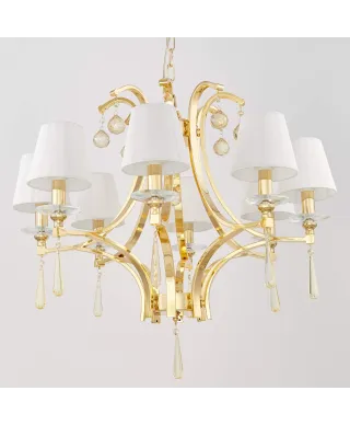 KLASYCZNY ŻYRANDOL KRYSZTAŁOWY ZŁOTY VENISIA W8