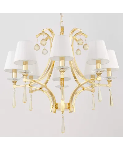 KLASYCZNY ŻYRANDOL KRYSZTAŁOWY ZŁOTY VENISIA W8