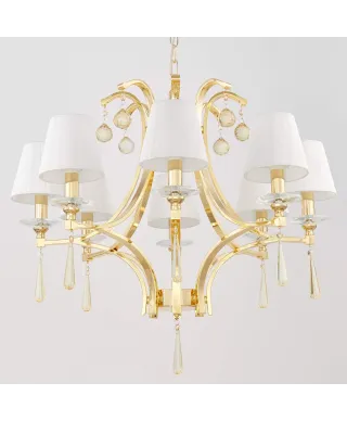 KLASYCZNY ŻYRANDOL KRYSZTAŁOWY ZŁOTY VENISIA W8