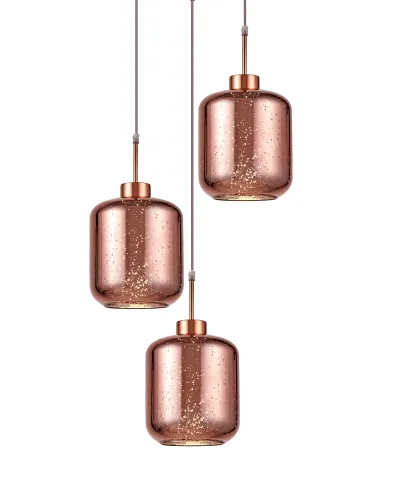 POTRÓJNA NOWOCZESNA LAMPA  WISZĄCA RÓŻOWE ZŁOTO ALACOSMO W3-RD