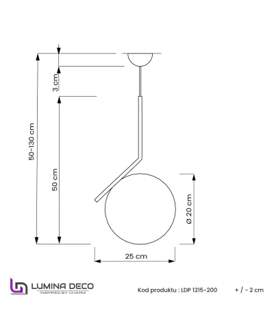 NOWOCZESNA LAMPA WISZĄCA CZARNA SORENTO D20