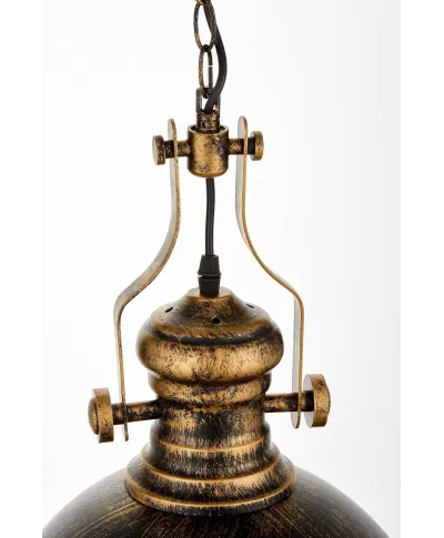 LAMPA WISZĄCA INDUSTRIALNA DUŻA STARE ZŁOTO ELIGIO W1