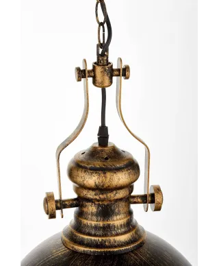LAMPA WISZĄCA INDUSTRIALNA DUŻA STARE ZŁOTO ELIGIO W1