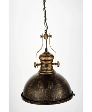 LAMPA WISZĄCA INDUSTRIALNA DUŻA STARE ZŁOTO ELIGIO W1