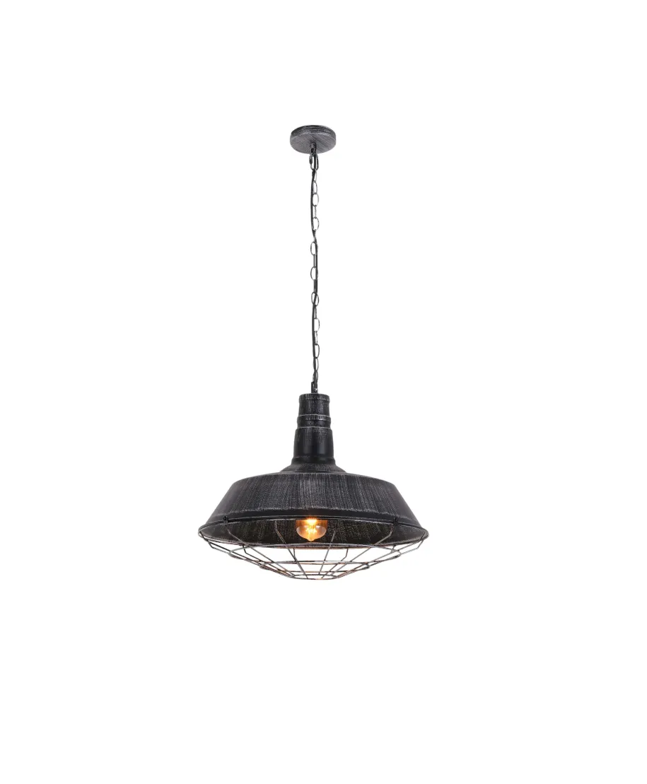 LAMPA WISZĄCA INDUSTRIALNA LOFT STARE SREBRO ARIGIO D45