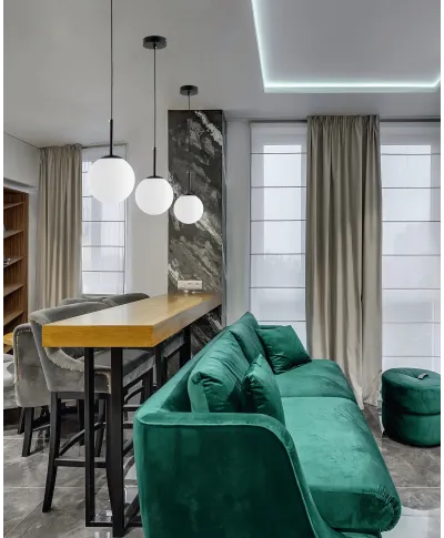 NOWOCZESNA LAMPA WISZĄCA CZARNA FREDICA D15