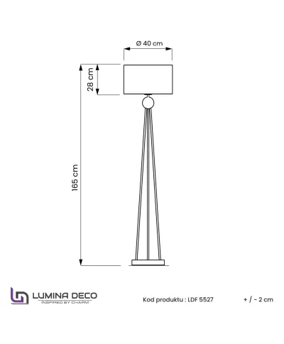 LAMPA STOJĄCA PODŁOGOWA CZARNO-ZŁOTA BELFORTE