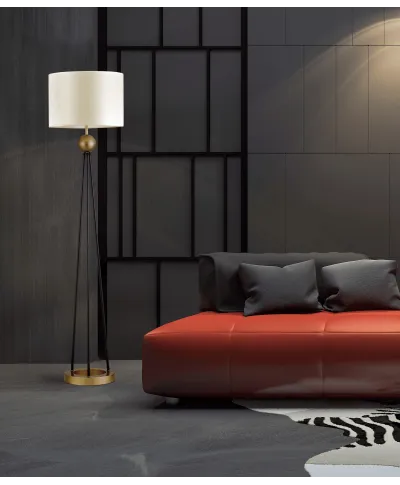 LAMPA STOJĄCA PODŁOGOWA BIAŁO-ZŁOTA BELFORTE