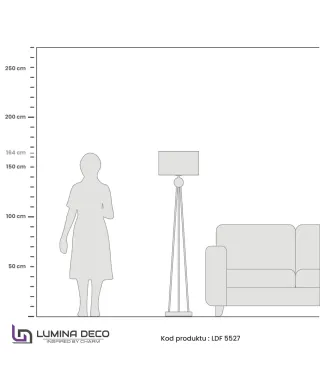 LAMPA STOJĄCA PODŁOGOWA BIAŁO-ZŁOTA BELFORTE