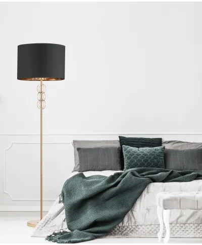 LAMPA STOJĄCA PODŁOGOWA CZARNO-MOSIĘŻNA AZZARIA