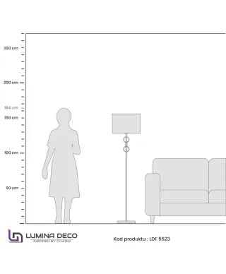 LAMPA STOJĄCA PODŁOGOWA CZARNO-MOSIĘŻNA AZZARIA